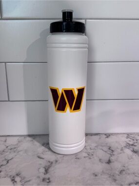 Washington Commanders Water Bottle with Maroon and Gold 'W' Logo BPA Free